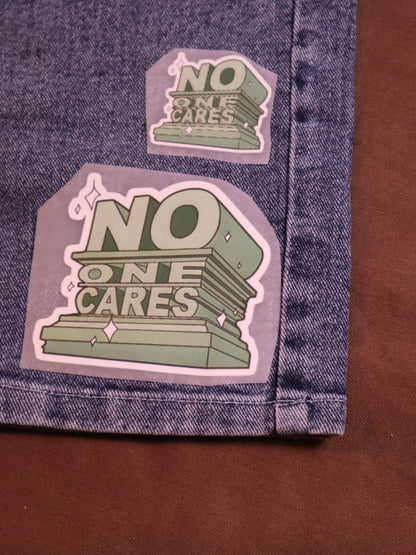 No One Cares | Iron-on Patch | Moodvertising