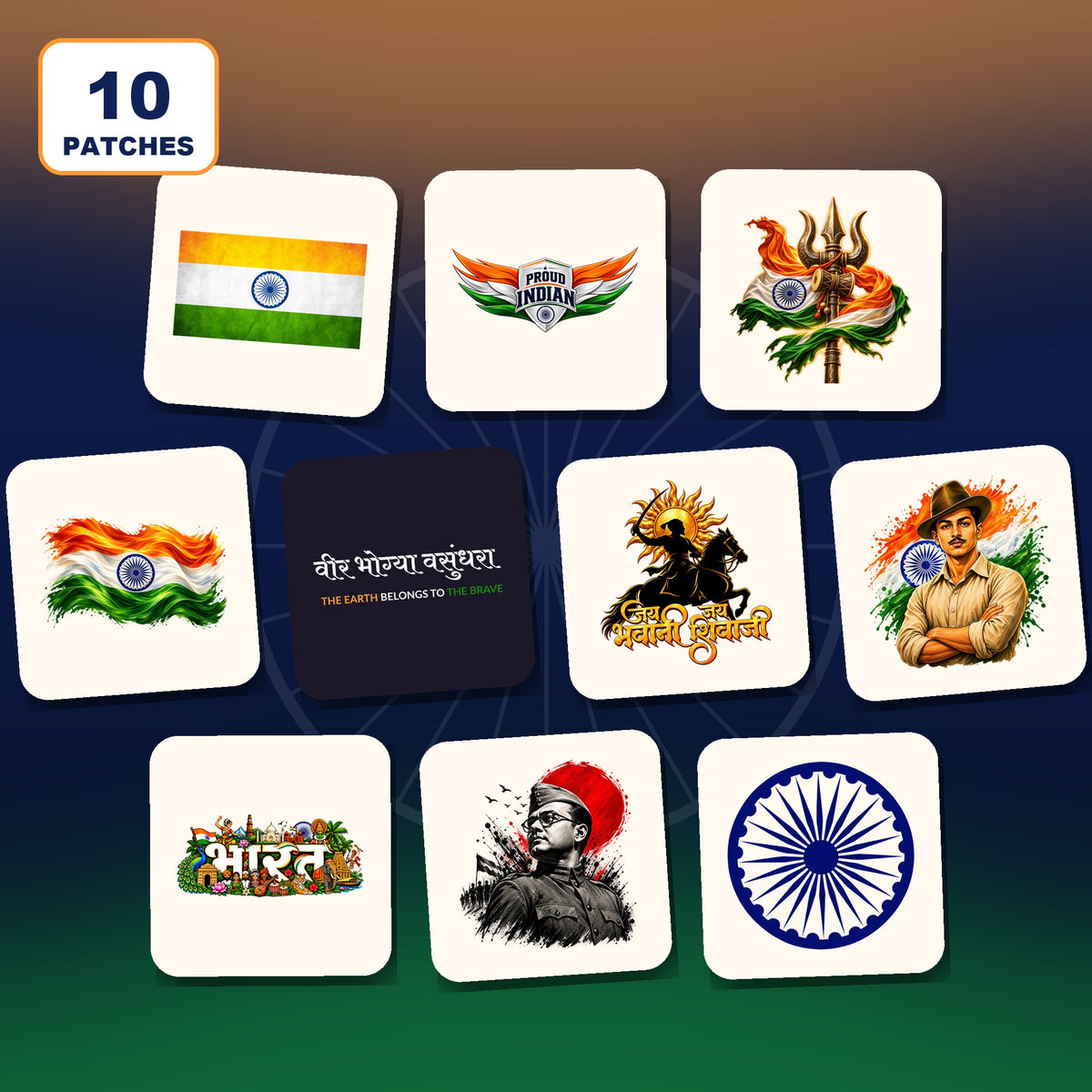 Desh Mera Best Sellers Pack: all 10 hard surface patches