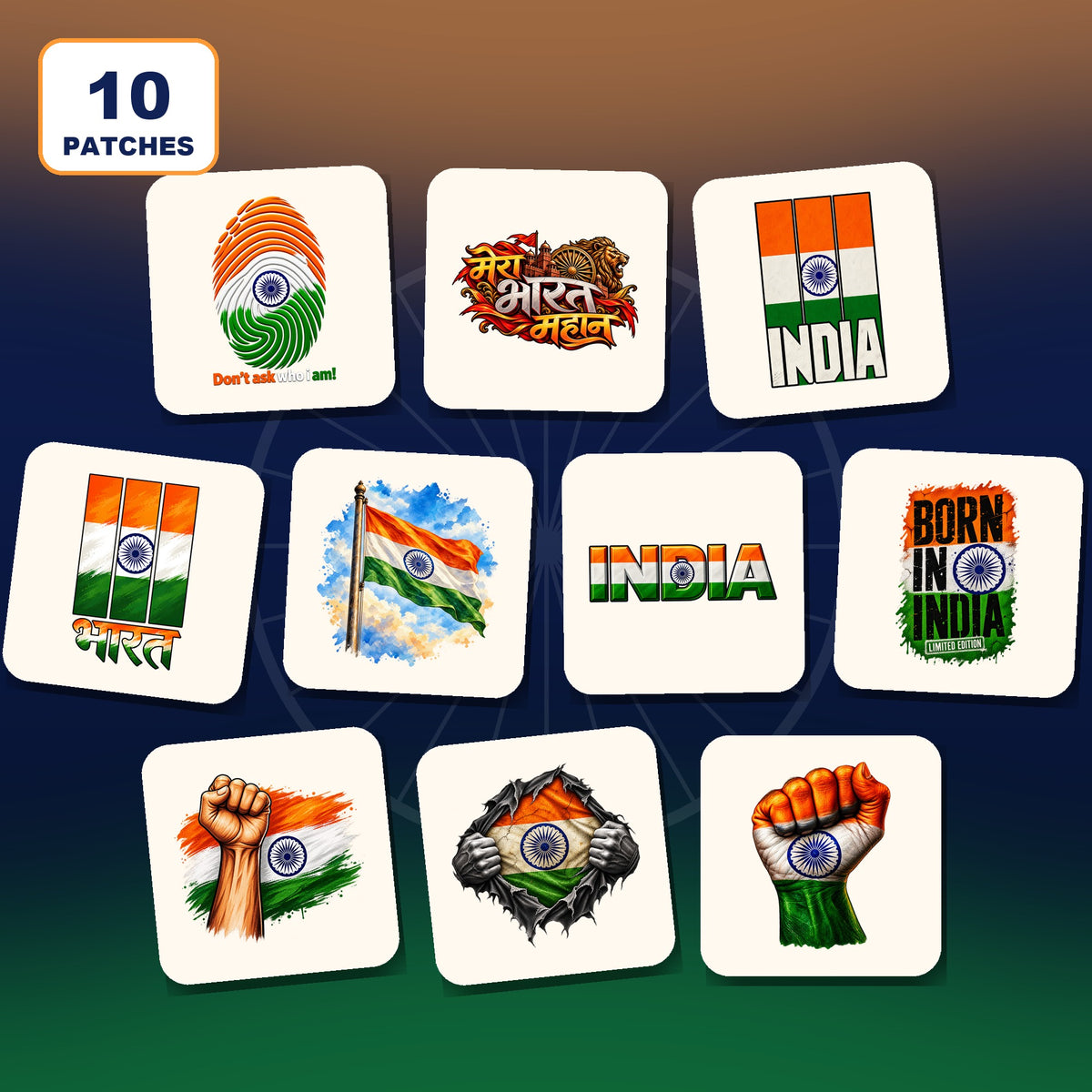 Desh Mera Desi Pride Pack: all 10 hard surface patches