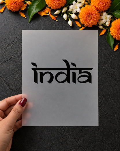 Desi India iron-on patch in hand