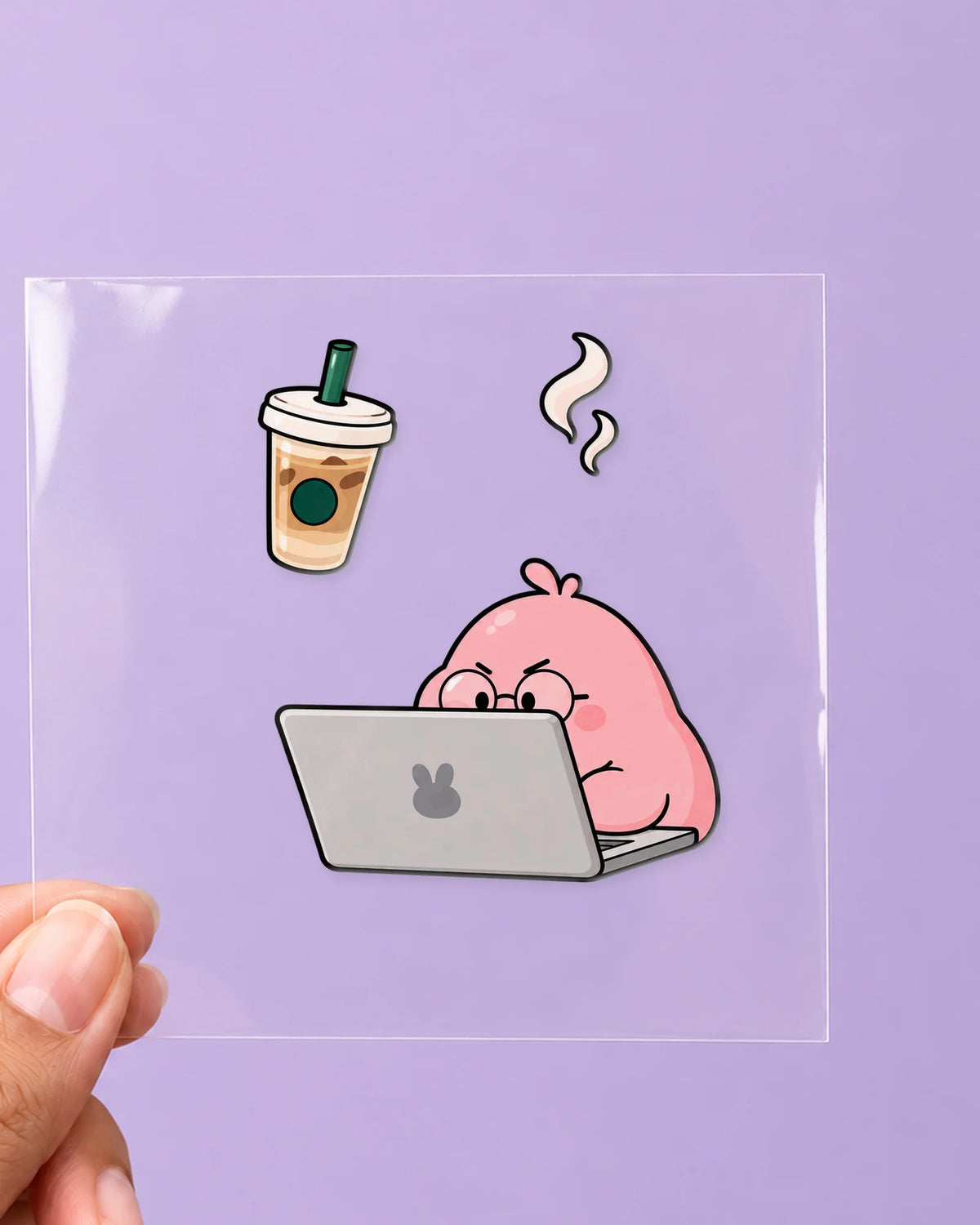 Desk Buddy: all pieces on clear film