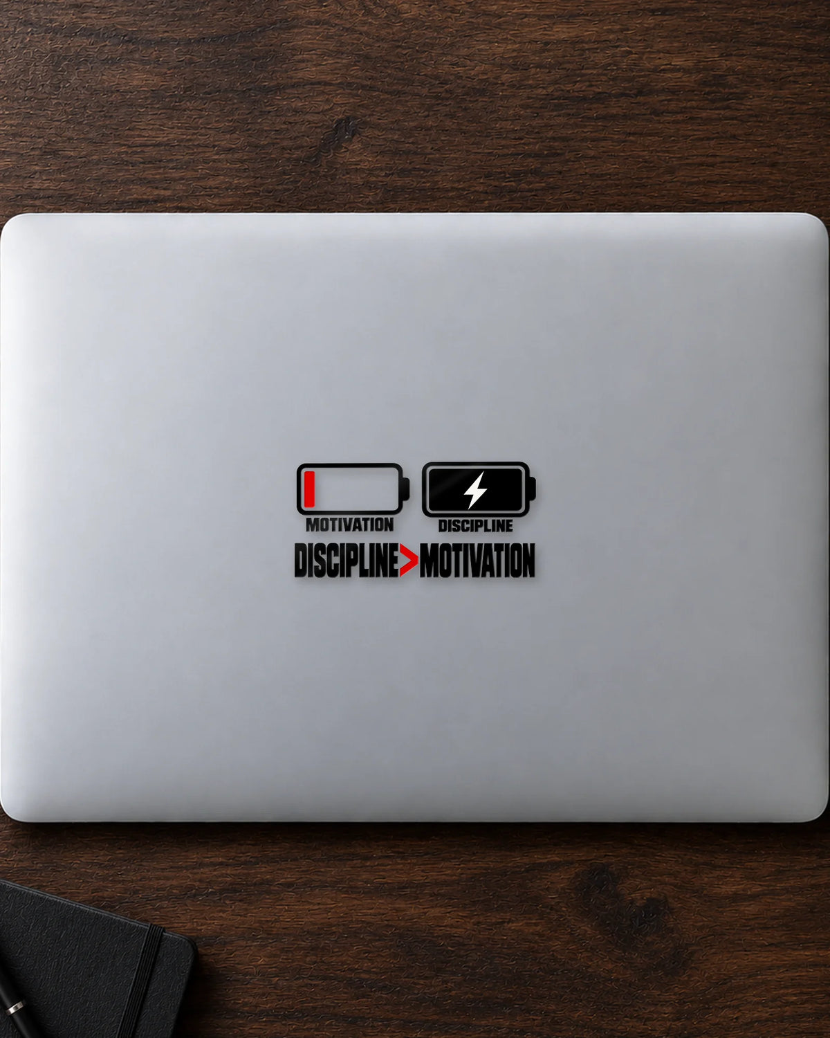 Discipline Over Motivation hard surface patch mockup