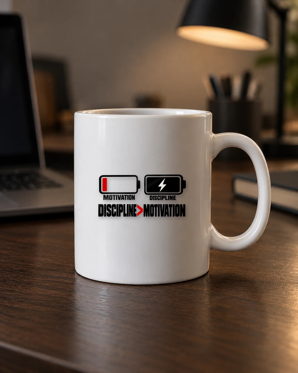 Discipline Over Motivation hard surface patch mockup