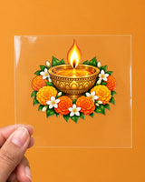 Diwali Diya hard surface patch on clear film