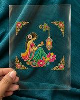 Diya Wali Shaam embroidery-look iron-on patch | Thread Theory