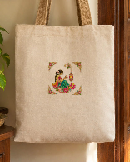 Diya Wali Shaam embroidery-look iron-on patch | Thread Theory