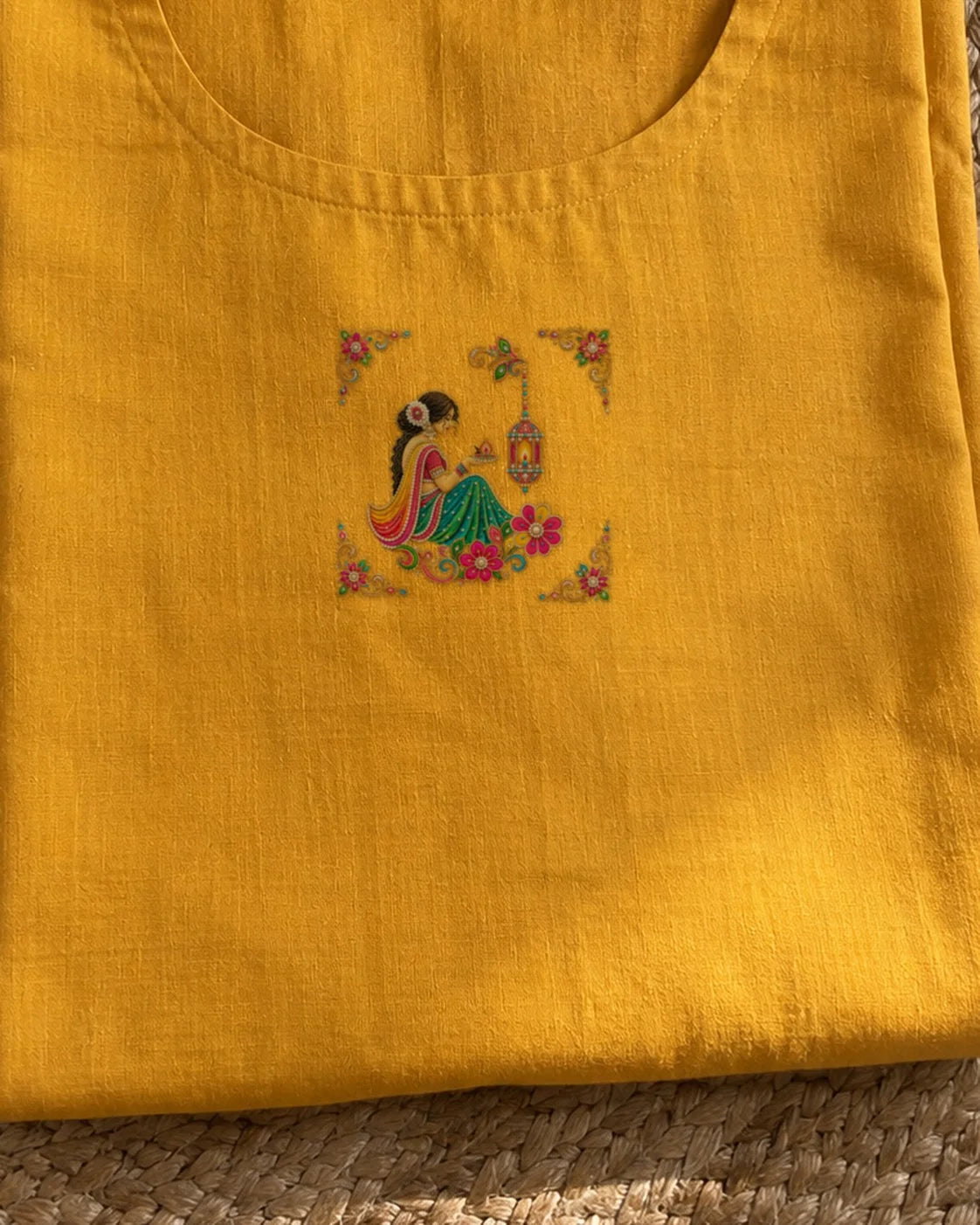 Diya Wali Shaam embroidery-look iron-on patch | Thread Theory