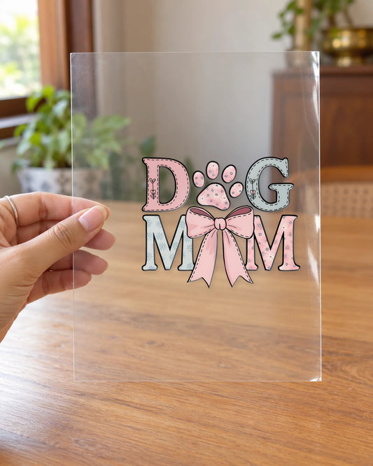 Dog Mom hard surface patch on clear film