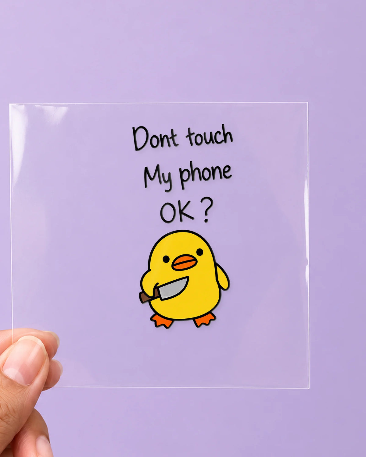 Duck Off: all pieces on clear film