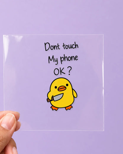 Duck Off: all pieces on clear film