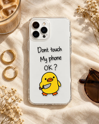 Duck Off pieces arranged on a phone
