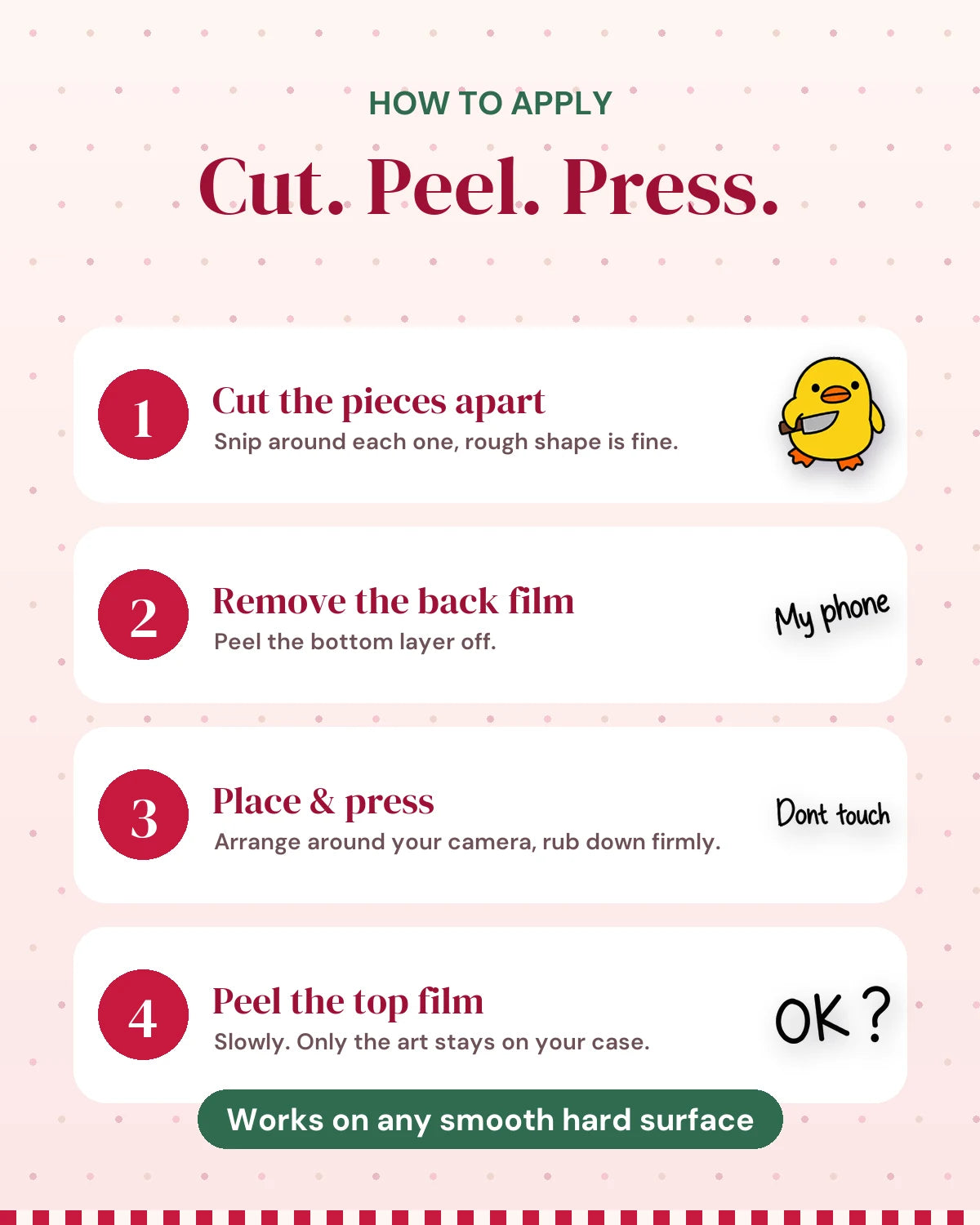 Duck Off: how to apply