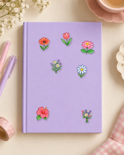 Doodle Blooms mini patches on a journal