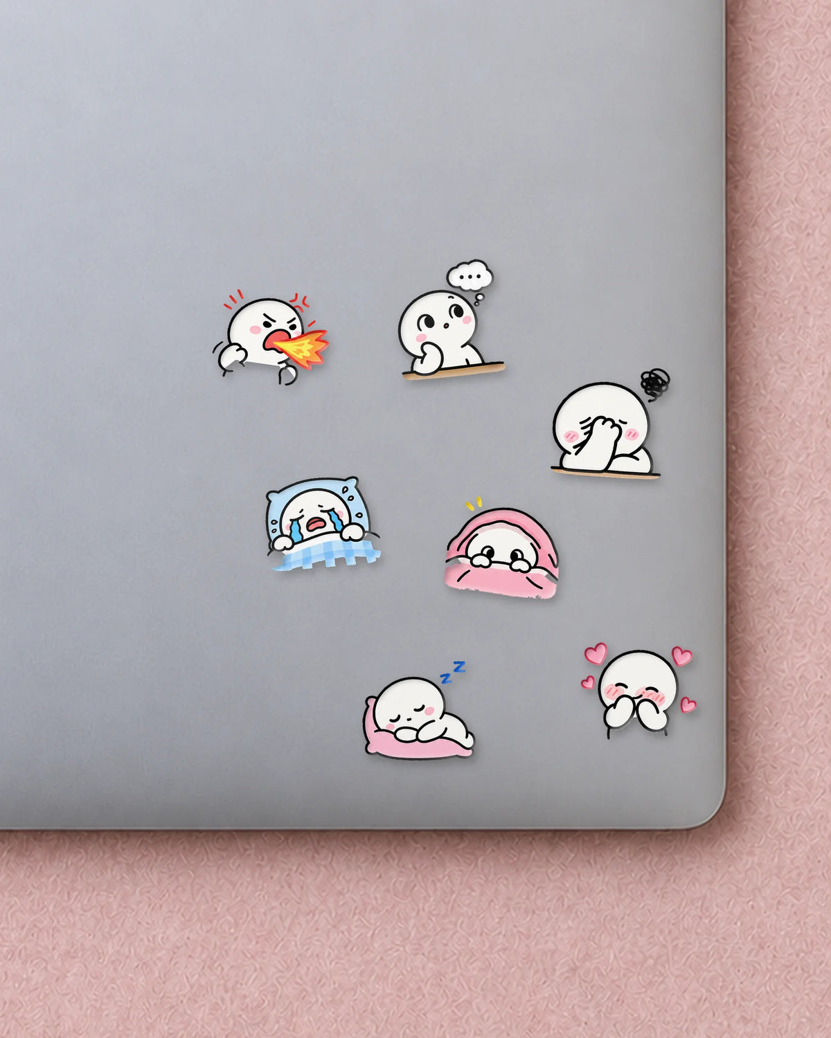 Doodle Mood mini patches on a laptop