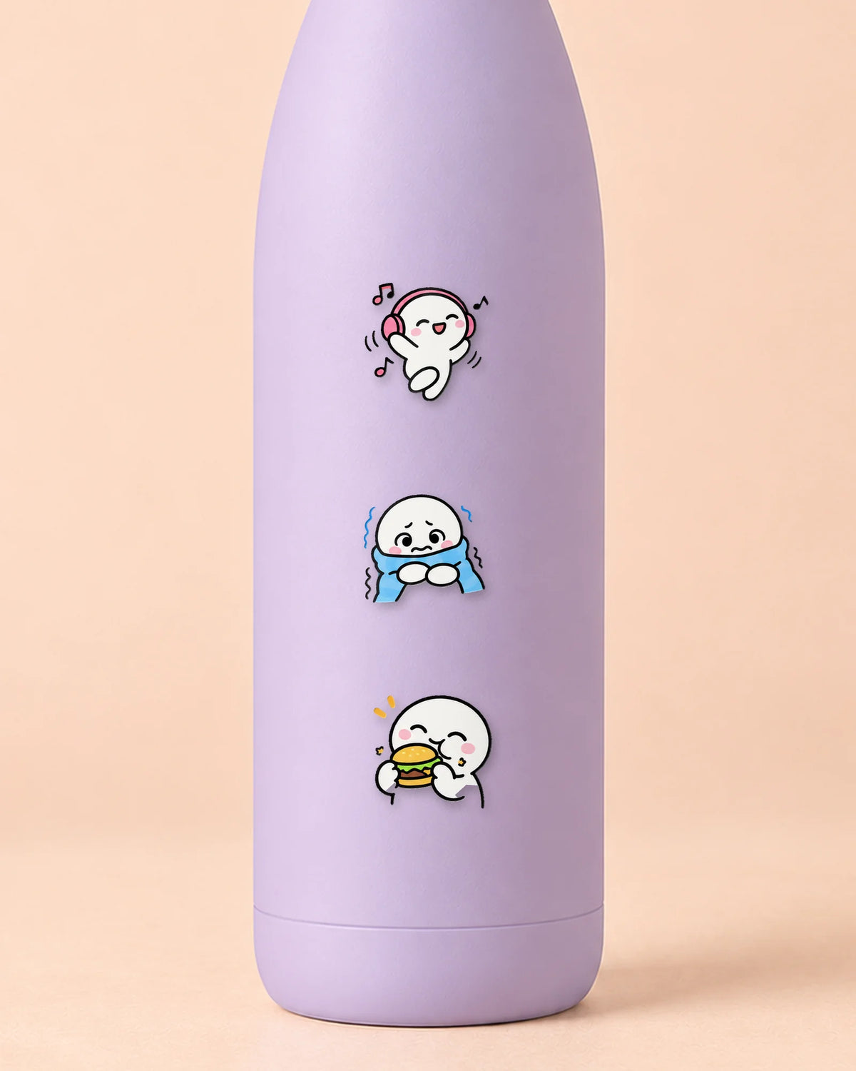 Doodle Mood mini patches on a water bottle