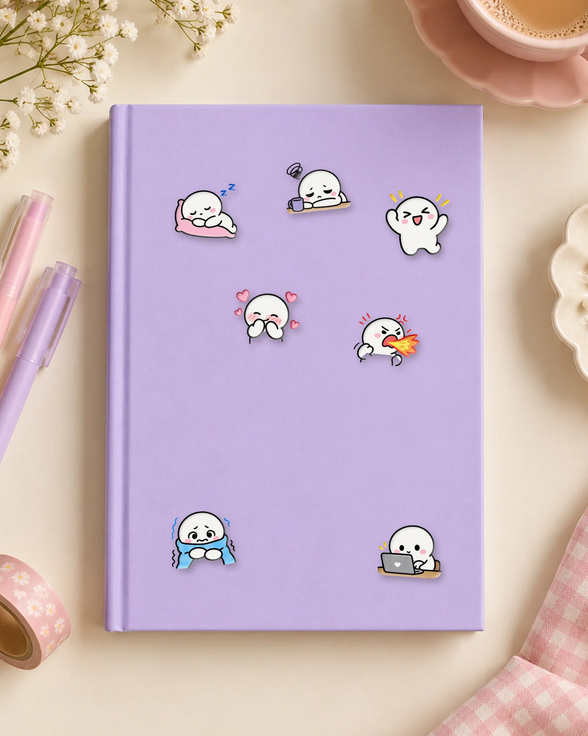 Doodle Mood mini patches on a journal