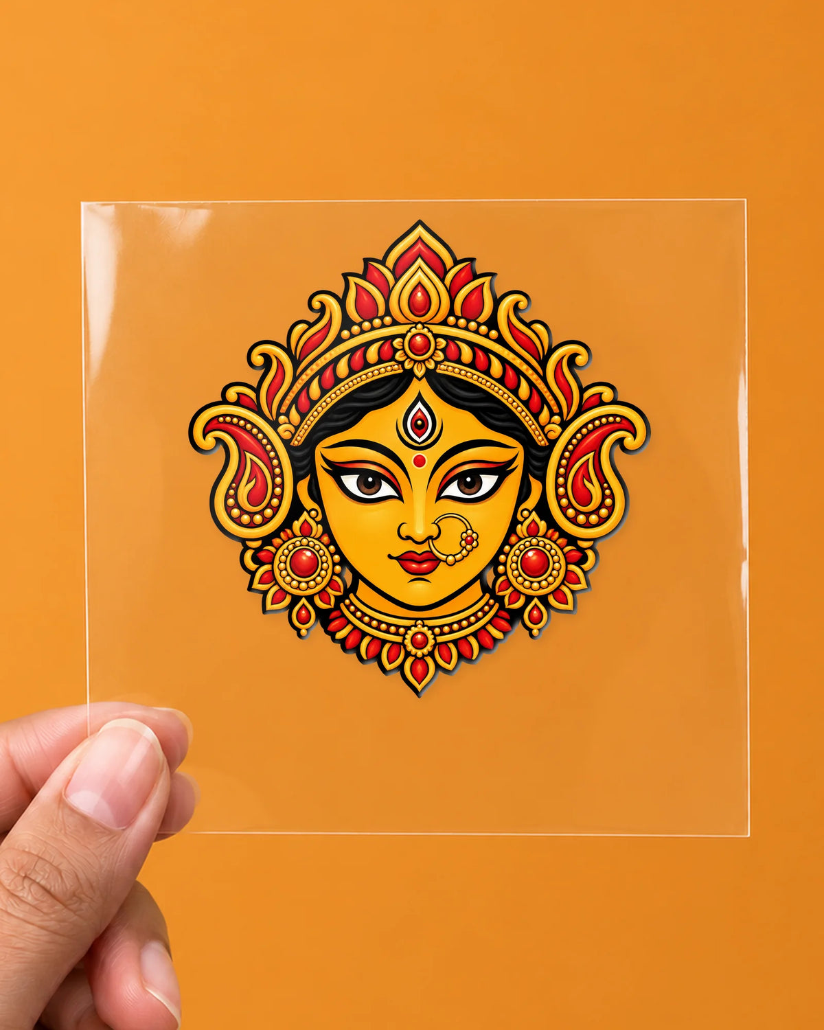 Maa Durga hard surface patch on clear film