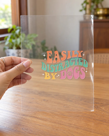 Easily Distracted hard surface patch on clear film