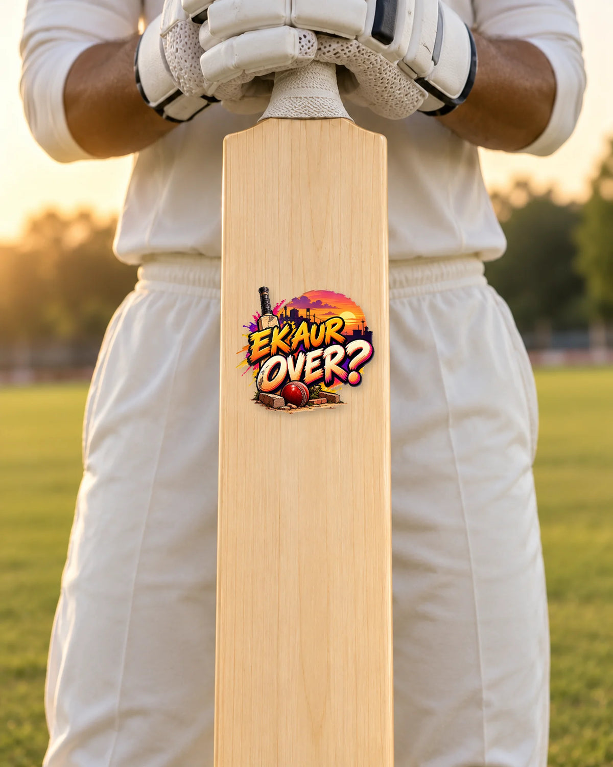 Ek Aur Over bat patch, batsman holding the bat