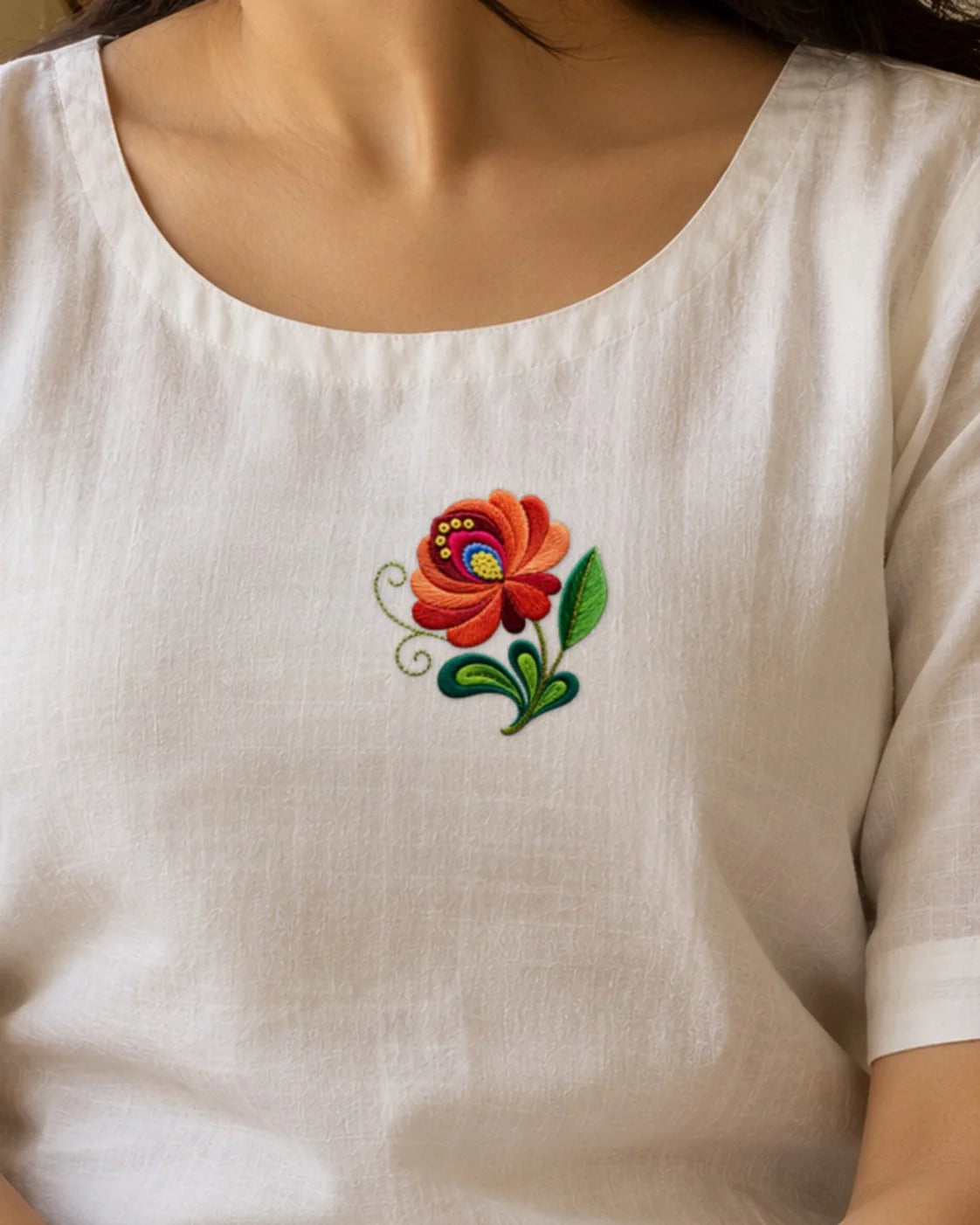 Ember Bloom embroidery-look iron-on patch | Thread Theory