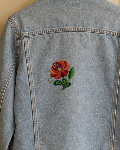 Ember Bloom embroidery-look iron-on patch | Thread Theory