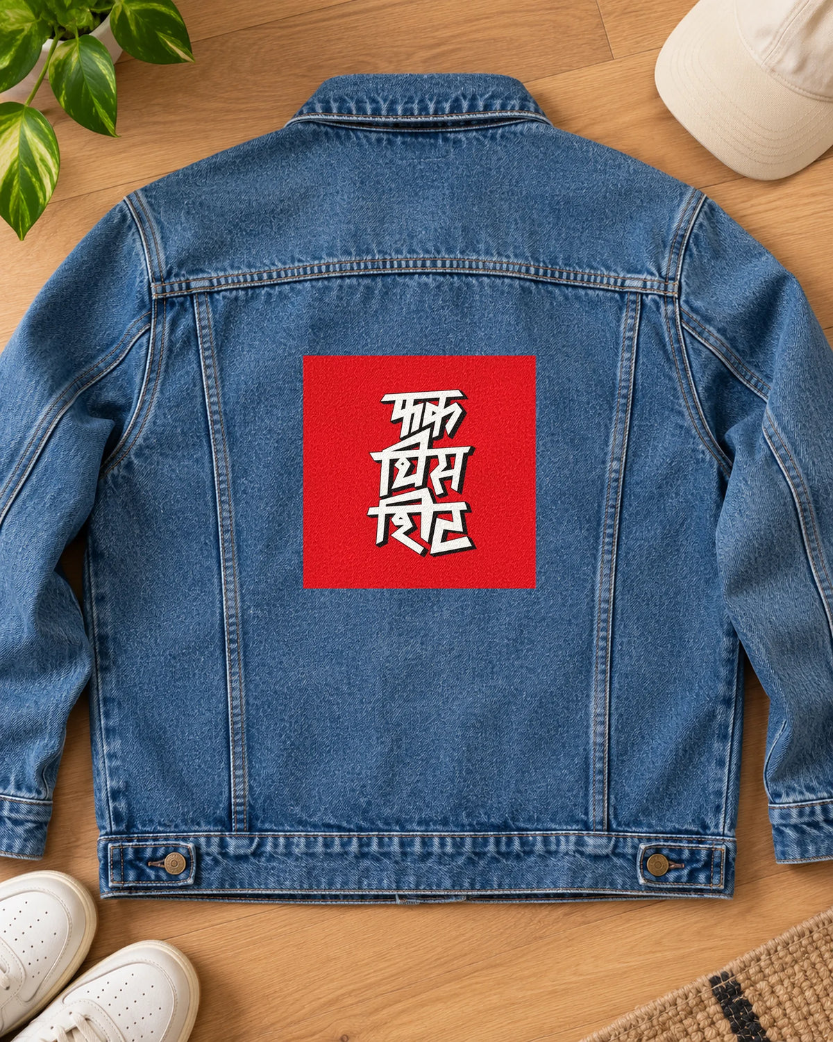 Fck This Sht iron-on patch on clothes