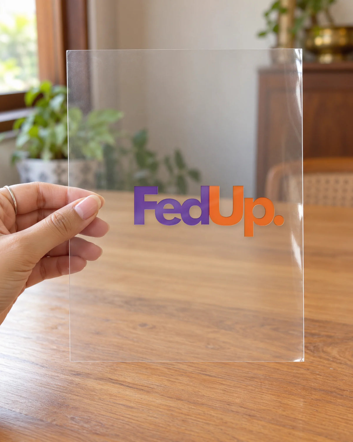 FedUp hard surface patch on clear film