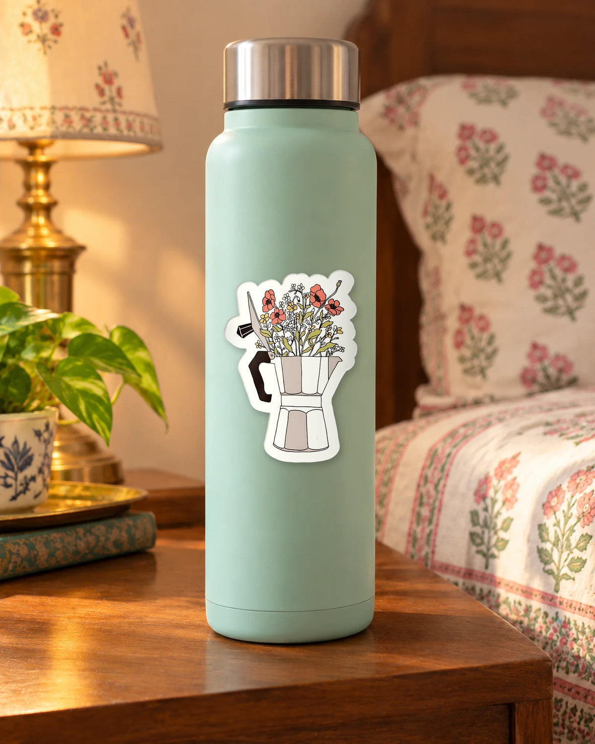 Flora Mocha sticker mockup