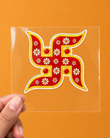 Phool Swastik hard surface patch on clear film