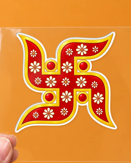 Phool Swastik hard surface patch on clear film