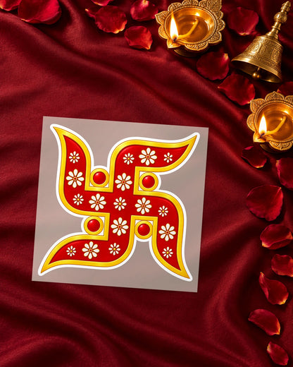 Phool Swastik iron-on patch transfer