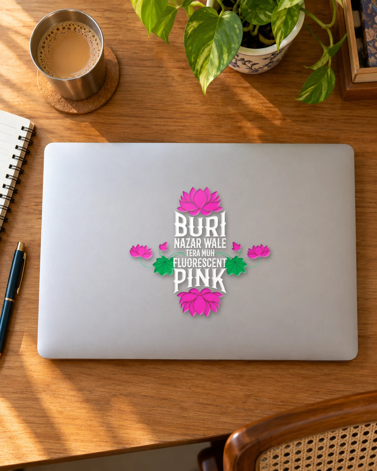 Fluorescent Pink Drishti Blocker hard surface patch mockup