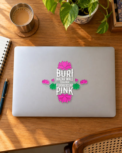 Fluorescent Pink Drishti Blocker hard surface patch mockup