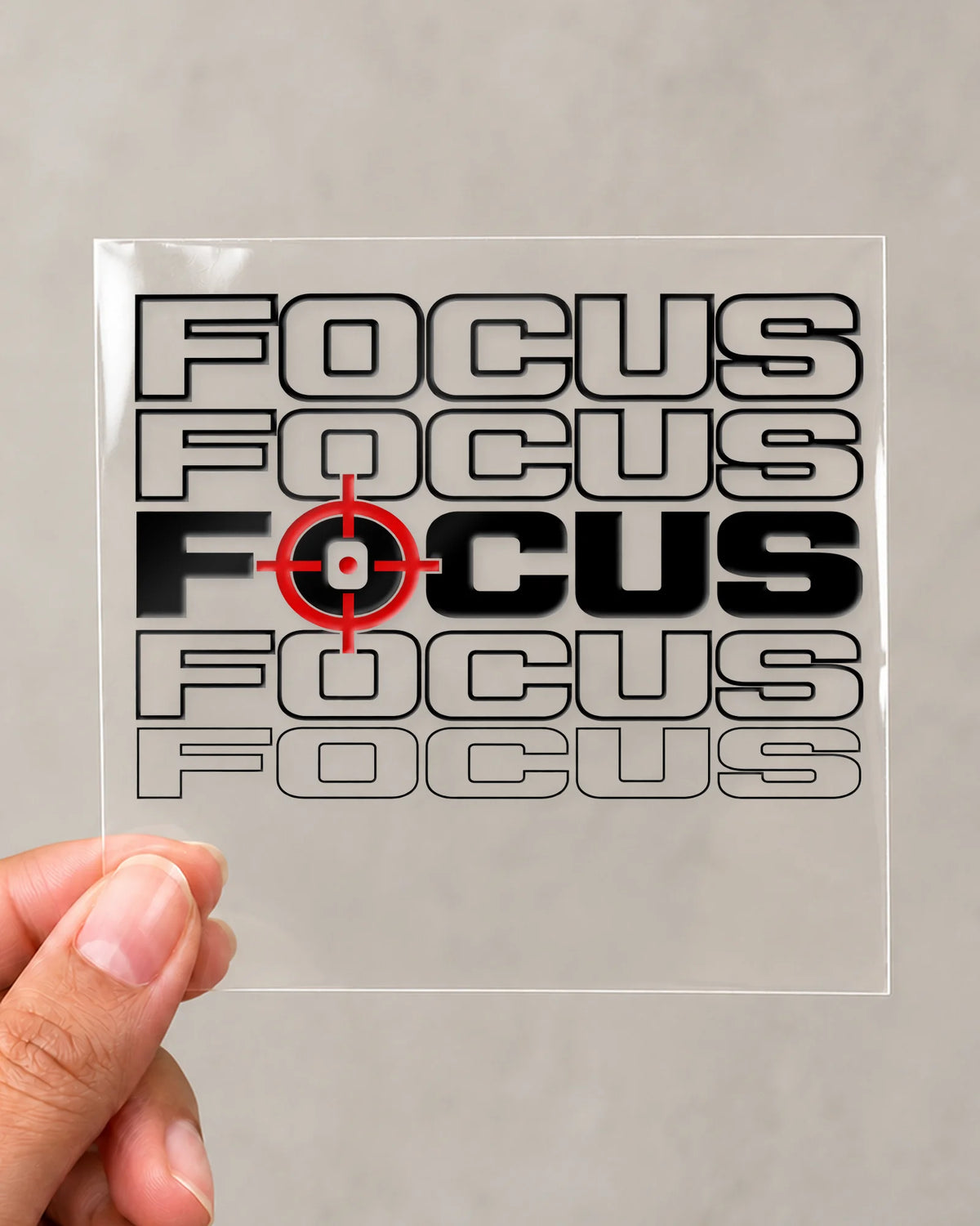 Focus hard surface patch on clear film
