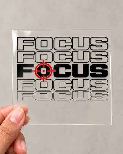 Focus hard surface patch on clear film