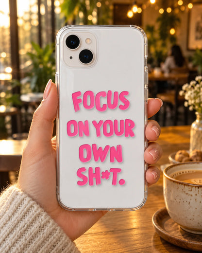 Focus Mode on a phone at a cafe