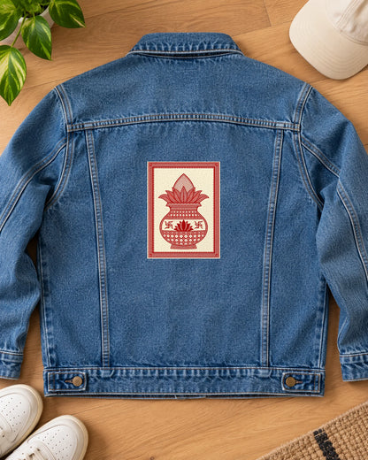 Folk Kalash iron-on patch on clothes