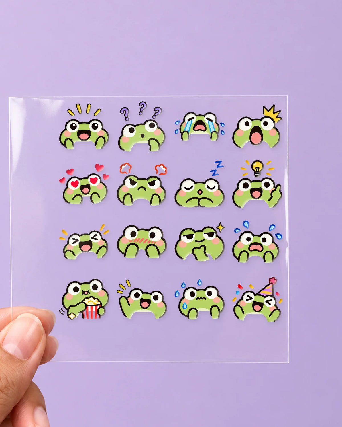 Froggy Feels mini hard surface patch sheet on clear film