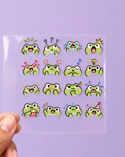 Froggy Feels mini hard surface patch sheet on clear film