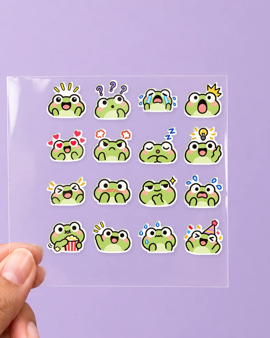 Froggy Feels mini hard surface patch sheet on clear film