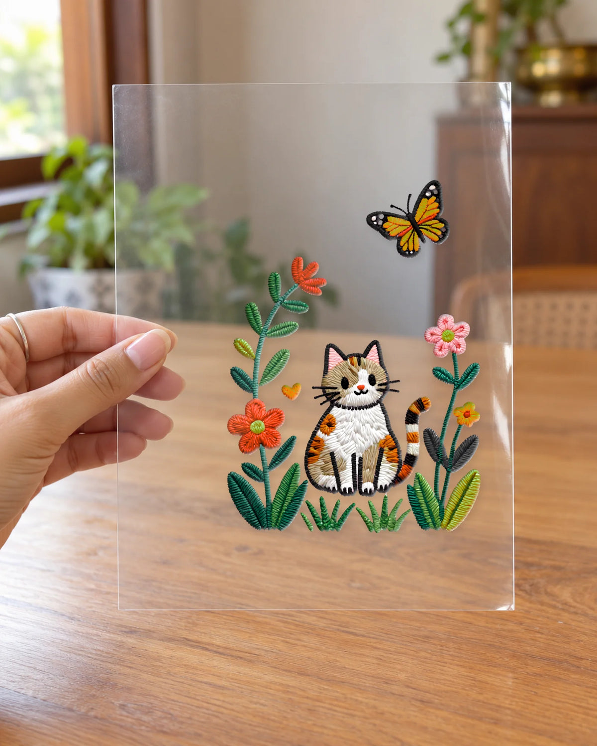 Furr & Petals hard surface patch on clear film