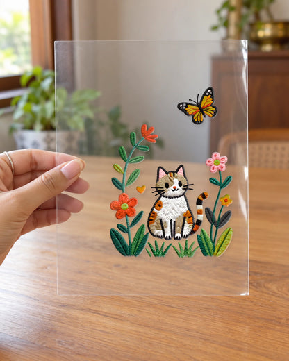 Furr & Petals hard surface patch on clear film
