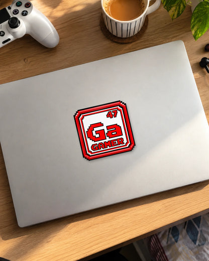 Ga Gamer gamer patch on a laptop
