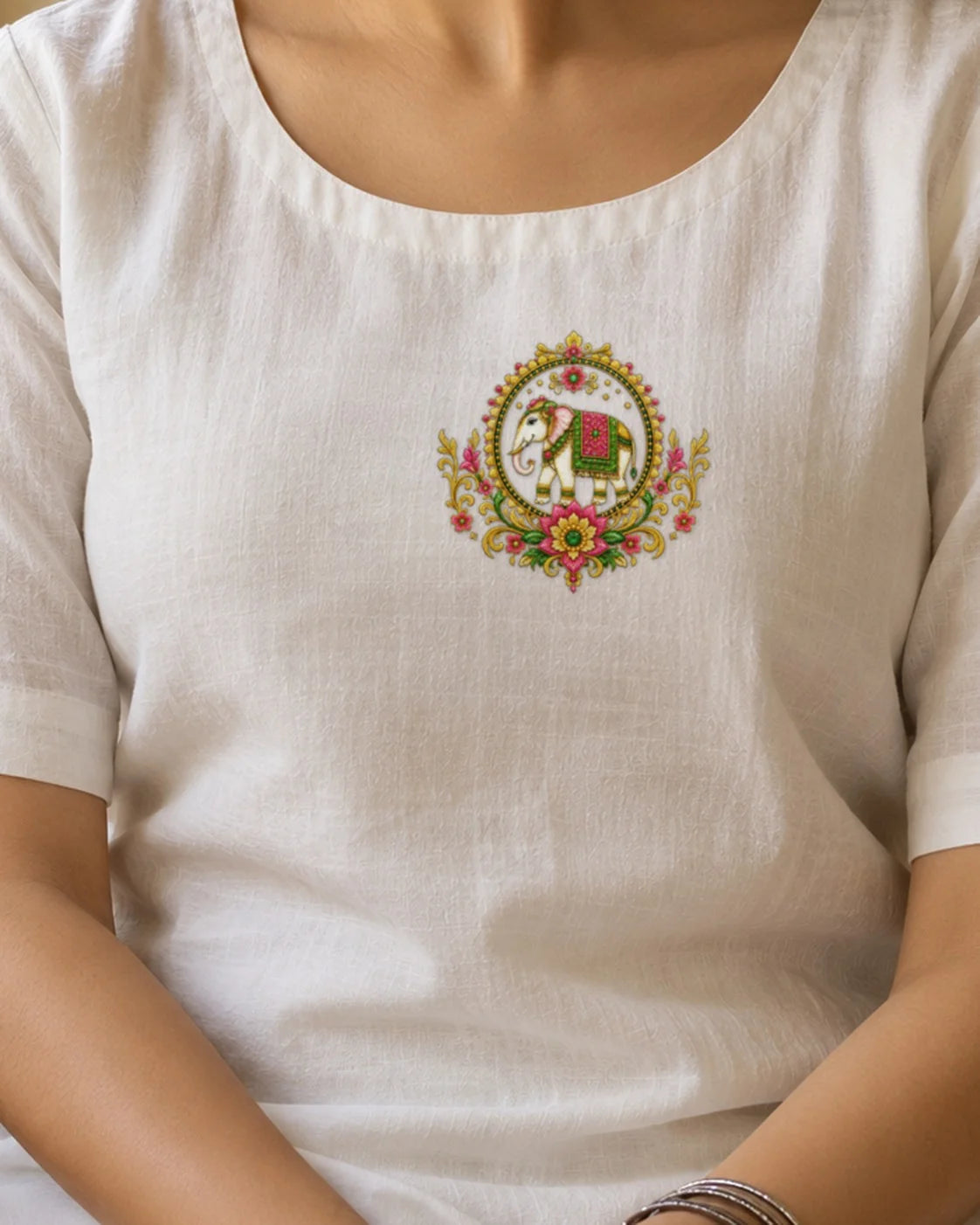 Gajraj Mandala embroidery-look iron-on patch | Thread Theory