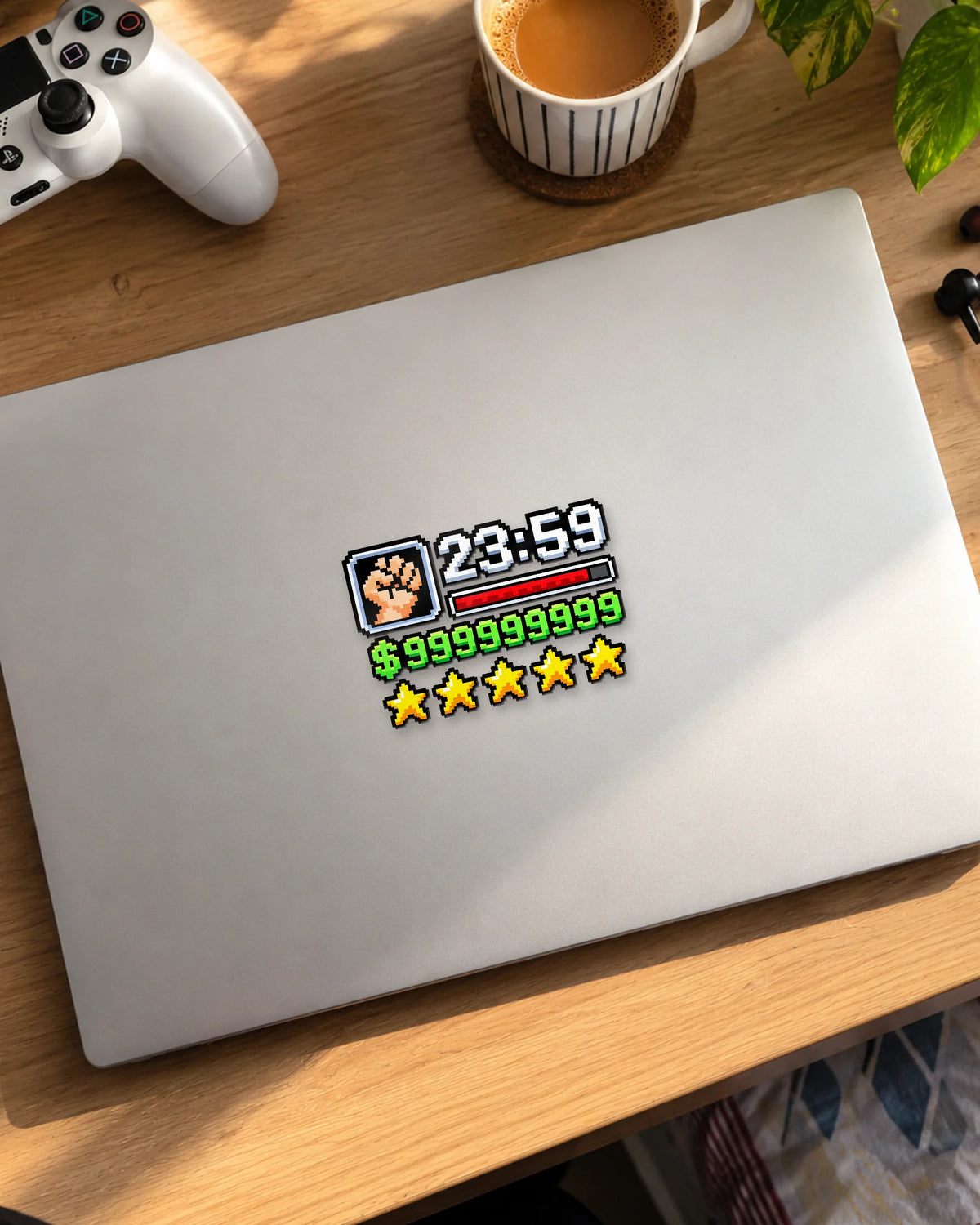 Game HUD gamer patch on a laptop