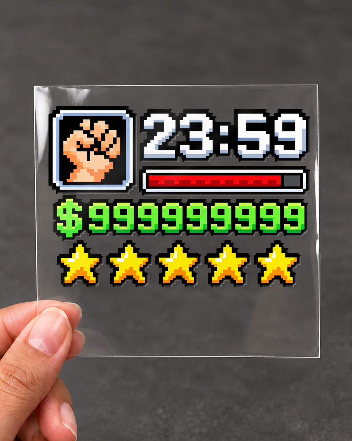 Game HUD gamer patch on clear film