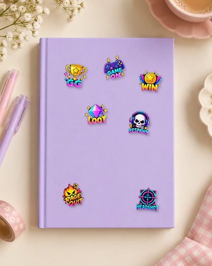 Game On mini patches on a journal