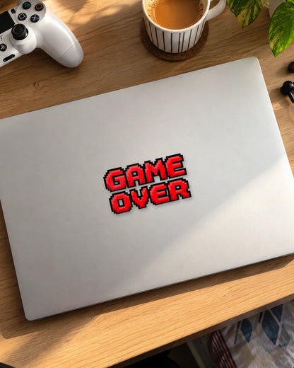 Game Over gamer patch on a laptop