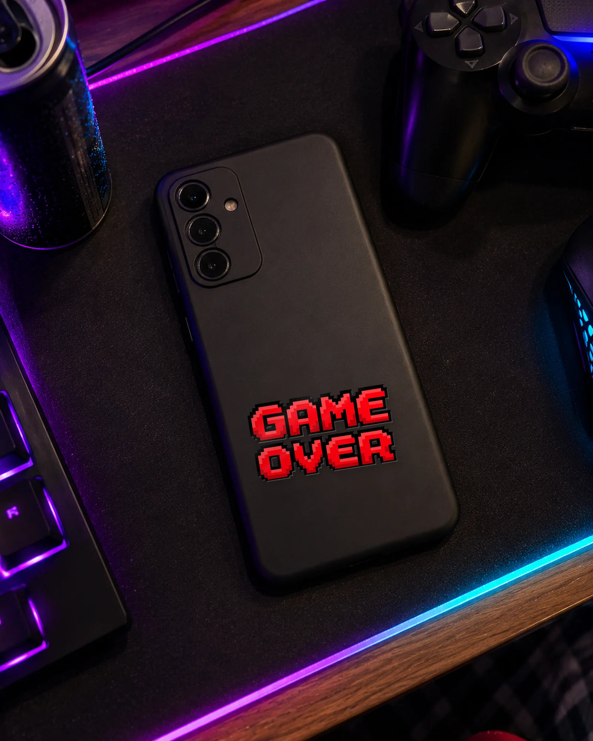 Game Over gamer patch on a phone case