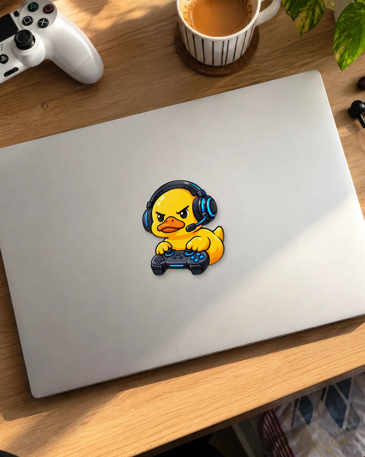 Gamer Duck gamer patch on a laptop